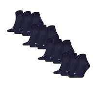 PUMA Unisex Quartersocken, 12er Pack - Quarter Plain 12P, Logo, einfarbig Blau / 43-46 43-46 Blau