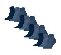 PUMA Unisex Quartersocken, 12er Pack - Quarter Plain 12P, Logo, einfarbig Denim Blau 35-38