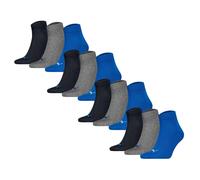 PUMA Unisex Quartersocken, 12er Pack - Quarter Plain 12P, Logo, einfarbig Grau/Blau 39-42