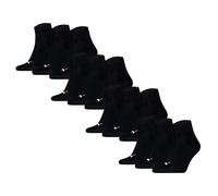 PUMA Unisex Quartersocken, 12er Pack - Quarter Plain 12P, Logo, einfarbig Schwarz 39-42