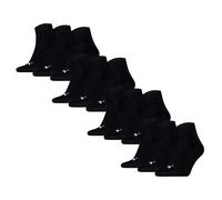 PUMA Unisex Quartersocken, 12er Pack - Quarter Plain 12P, Logo, einfarbig Schwarz / 39-42 39-42 Schwarz