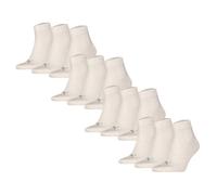 Kurzsocken PUMA "Socken Quarter Plain 12P 12er Pack", Herren, Gr. 35-38, braun (weiß (oatmeal)), Obermaterial: 68% Baumwolle CO. 18% Polyamid PA. 12% Polyester PES. 2% Elasthan EL., Socken (21107611-3