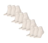 PUMA Unisex Quartersocken, 12er Pack - Quarter Plain 12P, Logo, einfarbig Weiß (Oatmeal) 43-46