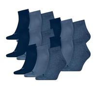 PUMA Unisex Quartersocken 15 Paar aus Baumwollmix, kurze Socken für Damen und Herren, Größe 47-49 in Denim Blau