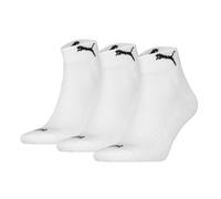 PUMA Unisex Quartersocken, 3er Pack - Cushioned Quarter 3P, Logo, einfarbig Weiß / 39-42 39-42 Weiß