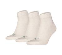 PUMA Unisex Quartersocken, 3er Pack - Quarter Plain 3P, Logo, einfarbig Weiß (Oatmeal) 39-42