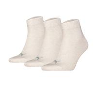 PUMA Unisex Quartersocken, 3er Pack - Quarter Plain 3P, Logo, einfarbig Weiß (Oatmeal) / 43-46 43-46 Weiß