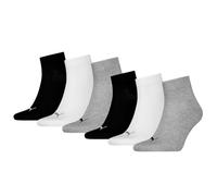 Kurzsocken PUMA, Damen, Gr. 47-49, schwarz-weiß (1x schwarz, 1x weiß, 1x grau, meliert), Baumwollmischung, uni, meliert, elastisch, Socken, Atmungsaktiv, Rippenbündchen, weiche Baumwollmischung (38131