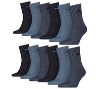 PUMA Unisex Short Crew Socken Basic Sportsocken 12er Pack, Größe:39-42;Farbe:Denim Blue (460)
