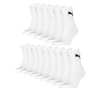 PUMA Unisex Short Crew Socks Socken Sportsocken MIT FROTTEESOHLE 12er Pack (White, 43-46)