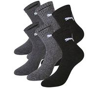 PUMA Unisex Short Crew Socks Socken Sportsocken MIT FROTTEESOHLE 6er Pack, Größe:43-46;Pack:6er Pack/Paar;Farbe:anthracite-grey / anthracite-grey (207/207)