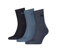 Puma 3P Short Crew Unisex Socks Schwarz/Blau Strl 35/39