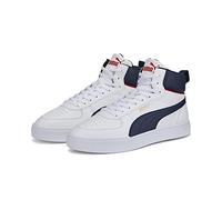 PUMA Unisex-Sneaker Caven Mid, Puma White Peacoat PUMA Team Gold HIGH Risk RED, 44 EU