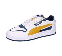 PUMA Unisex Court Classic Street Sneaker, White Archive Gold Persian Blue, 42 EU