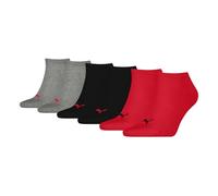 PUMA Unisex Plain Sneaker Sock, Black/red-New, 35/38 (3er Pack)