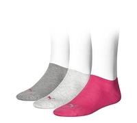 PUMA Unisex Sneaker Plain Socken, Middle Grey Melange / Pink, 42 EU
