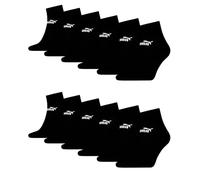 PUMA Unisex Quarter Socken Sneaker knöchelhoch für Damen Herren 12er Pack, Farbe:001 - black, Socken & Strümpfe:39-42