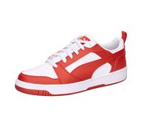 Puma Rebound V6 Low Sneakers Schuhe | Mit Colorful | White/Red Fire | Größe: 44.5 White