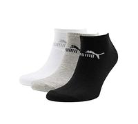 PUMA Unisex Sneaker Socken im Retro Design knöchelhoch für Damen Herren 18er Pack, Farbe:882 - grey/white/black, Socken & Strümpfe:35-38