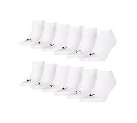 PUMA Unisex Sneaker-Socken, kurze Sportsocken 261080001, 12 Paare, weiß (300), 43-46 EU, weiß (300)