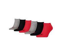 PUMA unisex Sneaker Socken Kurzsocken Sportsocken 261080001 6 Paar, Farbe:Mehrfarbig, Menge:6 Paar (2x 3er Pack), Größe:43-46, Artikel:-232 black / red