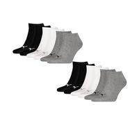 PUMA unisex Sneaker Socken Kurzsocken Sportsocken 6 Paar, Farbe:Mehrfarbig, Menge:6 Paar (2x 3er Pack), Größe:39-42, Artikel:-882 grey/white/black