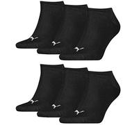 PUMA Unisex Sneaker Sport Socken Sportsocken Füsslinge 251025 im 6er Pack (schwarz, 35-38)