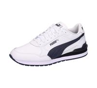 Sneaker PUMA "ST RUNNER V4 L", Damen, Gr. 46, puma weiß, new navy, Leder, Schuhe Sneaker, mit weichem Lederobermaterial, mit SOFTFOAM+ Einlegesohle (49450835-46) puma weiß, new navy