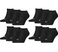 PUMA Unisex Sneakers Socken Sportsocken 4 x 3er Pack (schwarz, 39-42)