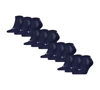 PUMA Unisex Sneakersocken, 12er Pack - Cushioned Sneaker 12P, Logo, einfarbig Blau 43-46