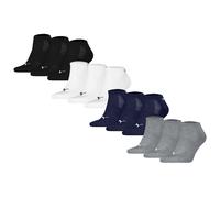 PUMA Unisex Sneakersocken, 12er Pack - Cushioned Sneaker 12P, Logo, einfarbig Schwarz/Weiß/Grau/Blau / 43-46 43-46 Mehrfarbig