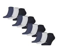 PUMA Unisex Sneakersocken, 12er Pack - Sneaker Plain 12P, Logo, einfarbig Blau/Grau / 35-38 35-38 Mehrfarbig