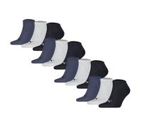 Sneakersocken PUMA "Socken Sneaker Plain 12P 12er Pack", Damen, Gr. 35-38, bunt (blau, grau), Obermaterial: 66% Baumwolle CO. 18% Polyamid PA. 14% Polyester PES. 2% Elasthan EL., Socken Sneakersocken