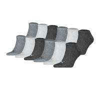 PUMA Unisex Sneakersocken, 12er Pack - Sneaker Plain ECOM 12P, Logo, einfarbig 35-38 Grau