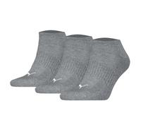 PUMA Unisex Sneakersocken, 3er Pack - Cushioned Sneaker 3P, Logo, einfarbig Grau 35-38