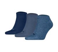 PUMA Unisex Sneakersocken, 3er Pack - Sneaker Plain 3P, Logo, einfarbig Denim Blau / 35-38 35-38 Blau
