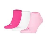 Puma Unisex Sneakersocken Plain – Pink/Weiß/Rosa – Gr. 35/38 – 3er-Pack