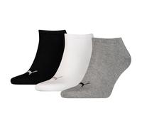 Puma Unisex Sneakersocken für Erwachsene, 3er-Pack (Grau/Weiß/Schwarz) EU 46 - 48