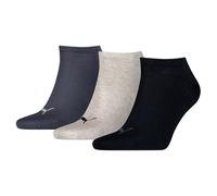 Puma Unisex Sneakersocken für Erwachsene, 3er-Pack (Marineblau/Hellgrau/Schwarz) EU 46 - 48