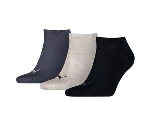 Puma Unisex Sneakersocken für Erwachsene, 3er-Pack (Marineblau/Hellgrau/Schwarz) EU 46 - 48