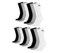 PUMA Unisex Socken, Sportsocken 15 PAAR, Frotteesohle, Regular Crew (Schwarz/Weiß/Grau (325), 43-46 (9-11 UK))