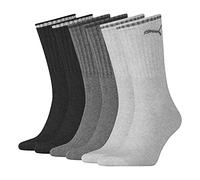 Sportsocken PUMA "PUMA UNISEX STRIPED CREW SOCK", Herren, Gr. 35-38, schwarz (anthrazit, grau), Baumwollmischung, normal, Socken Sportsocken, Komfort-Bund, Frottee-Polsterung, flache Zehennaht (588996
