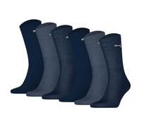 PUMA Unisex Sport-Socken, 6er Pack - Sport Crew Lightweigth, Tennissocken, uni Blau 43-46