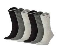 PUMA Unisex Sport-Socken, 6er Pack - Sport Crew Stripe, Tennissocken, Streifen 35-38 Grau