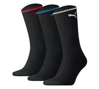 PUMA Unisex Sport-Socken, Vorteilspack - Sport Crew Stripe, Tennissocken, Streifen Schwarz / 39-42 / 6er Pack (2x3P) 39-42 Schwarz
