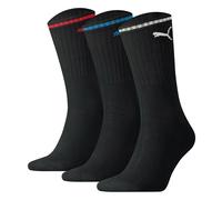PUMA Unisex Sport-Socken, Vorteilspack - Sport Crew Stripe, Tennissocken, Streifen Schwarz 47-49 3er Pack (1x3P)