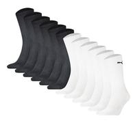 Kurzsocken PUMA "Socken 12er Pack", Herren, Gr. 35-38, schwarz (schwarz, weiß), Obermaterial: 74% Baumwolle CO. 21% Polyester PES. 3% Polyamid PA. 2% Elasthan EL., Socken (41145450-35) schwarz, weiß