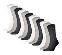 PUMA Unisex Sportsocken, 12er Pack - Sport Crew Socken, ECOM, Logo, einfarbig 35-38 Schwarz/Weiß/Grau