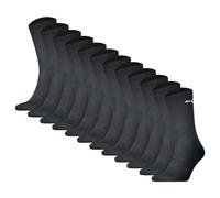 PUMA Unisex Sportsocken, 12er Pack - Sport Crew Socken, ECOM, Logo, einfarbig Schwarz 43-46