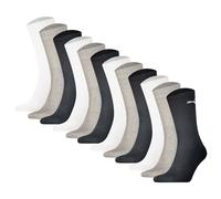 PUMA Unisex Sportsocken, 12er Pack - Sport Crew Socken, ECOM, Logo, einfarbig Schwarz/Weiß/Grau 35-38